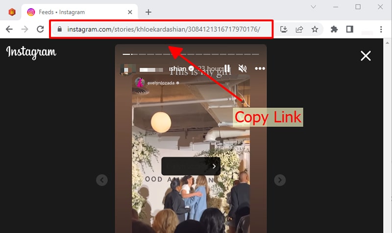 Copy the link from the browser's address bar